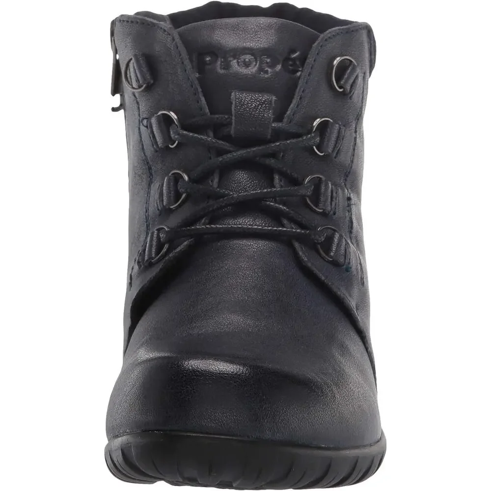 Propet Women Chukka Ankle Booties Delaney Size US 9M Navy Blue Leather